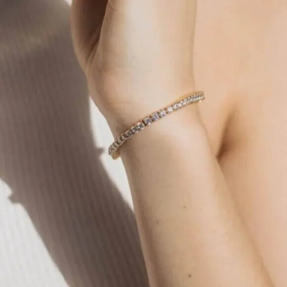 Waterproof Gold Tennis Bracelet Non Tarnish Everyday Jewelry GORGEOUS Bracelet